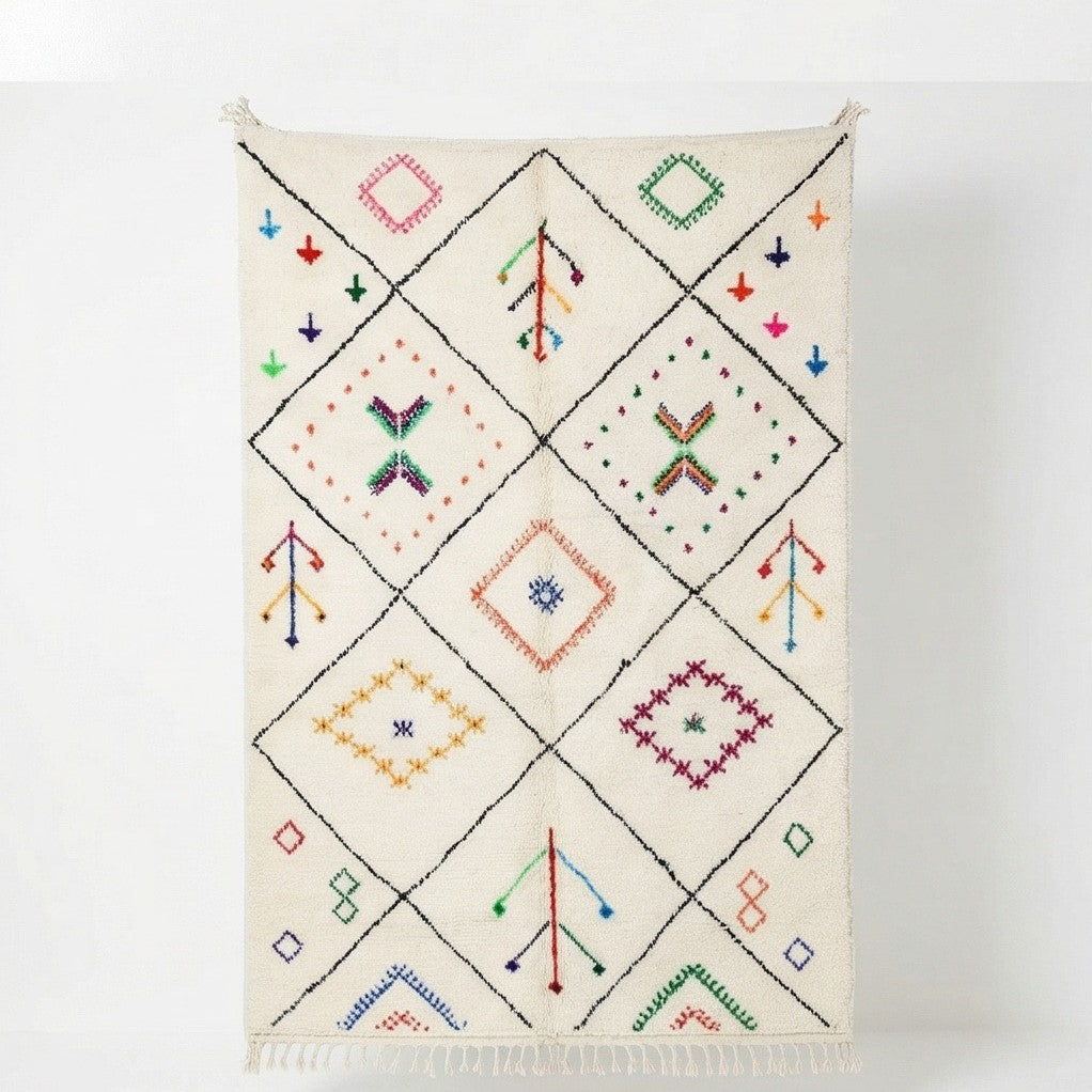 Tapis motifs berbères colorés 210x300 cm