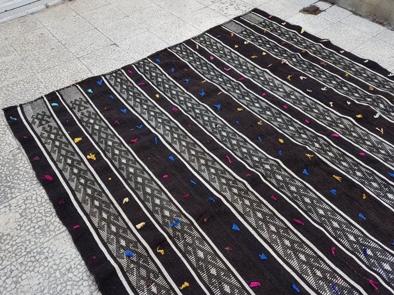 Tapis Kilim Noir 210x250 cm | MAZIR