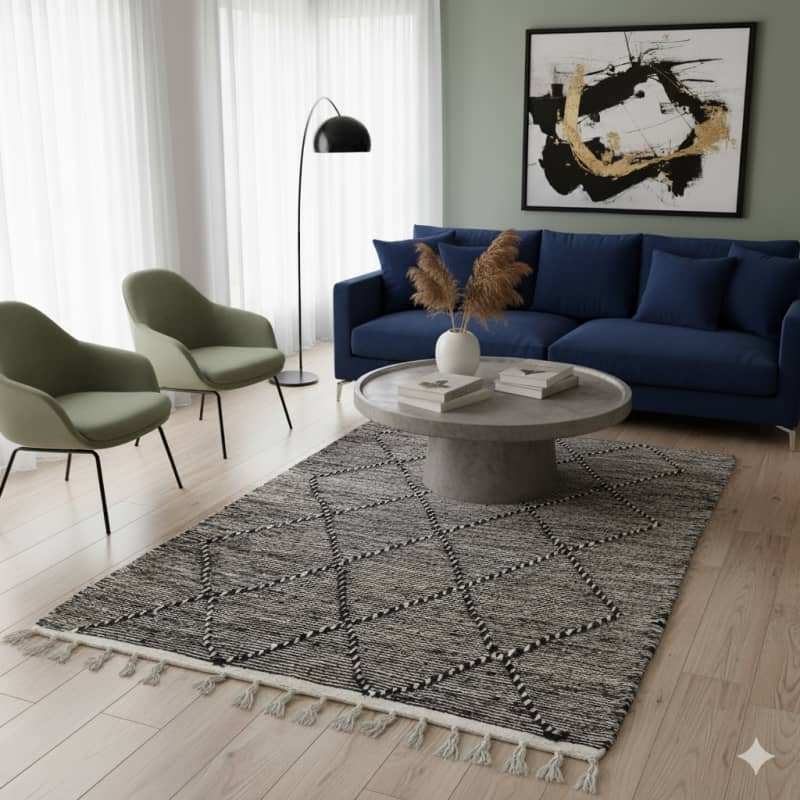 Tapis Kilim Noir Zanafi <br> 100x150 cm