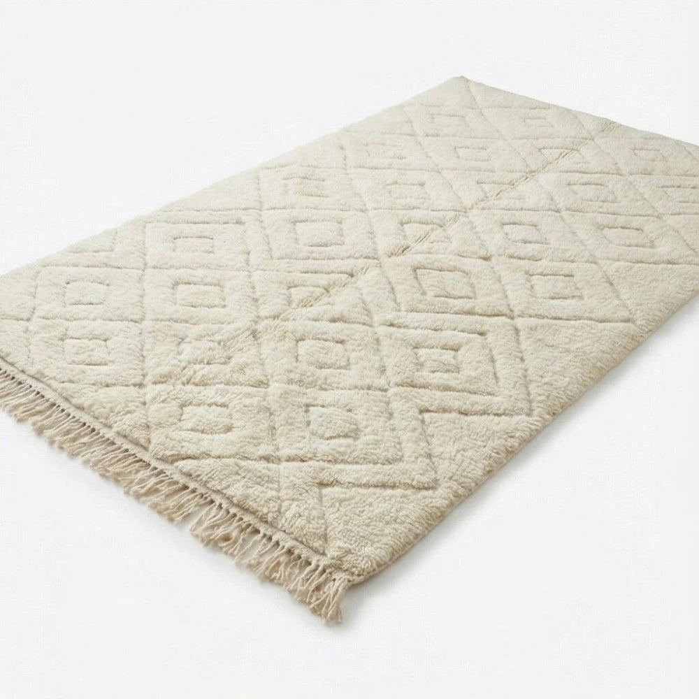 Grand tapis berbère à losanges imbriqués