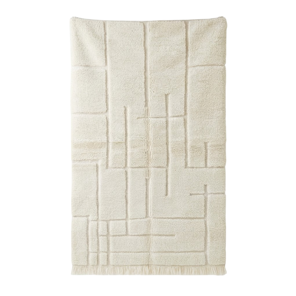 Tapis berbere graphique blanc 150x250 cm