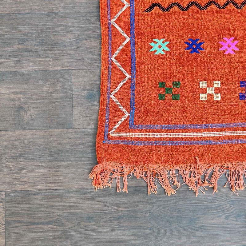 tapis ethnique orange