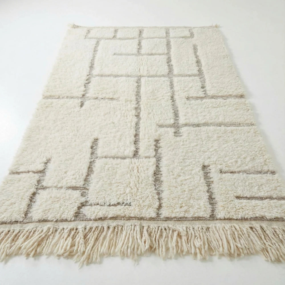 Tapis berbère motif graphique noir