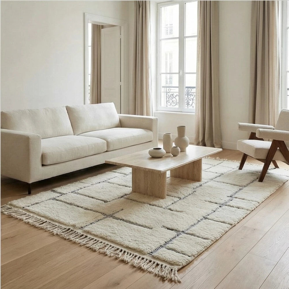 Tapis marocain laine motif graphique Mana