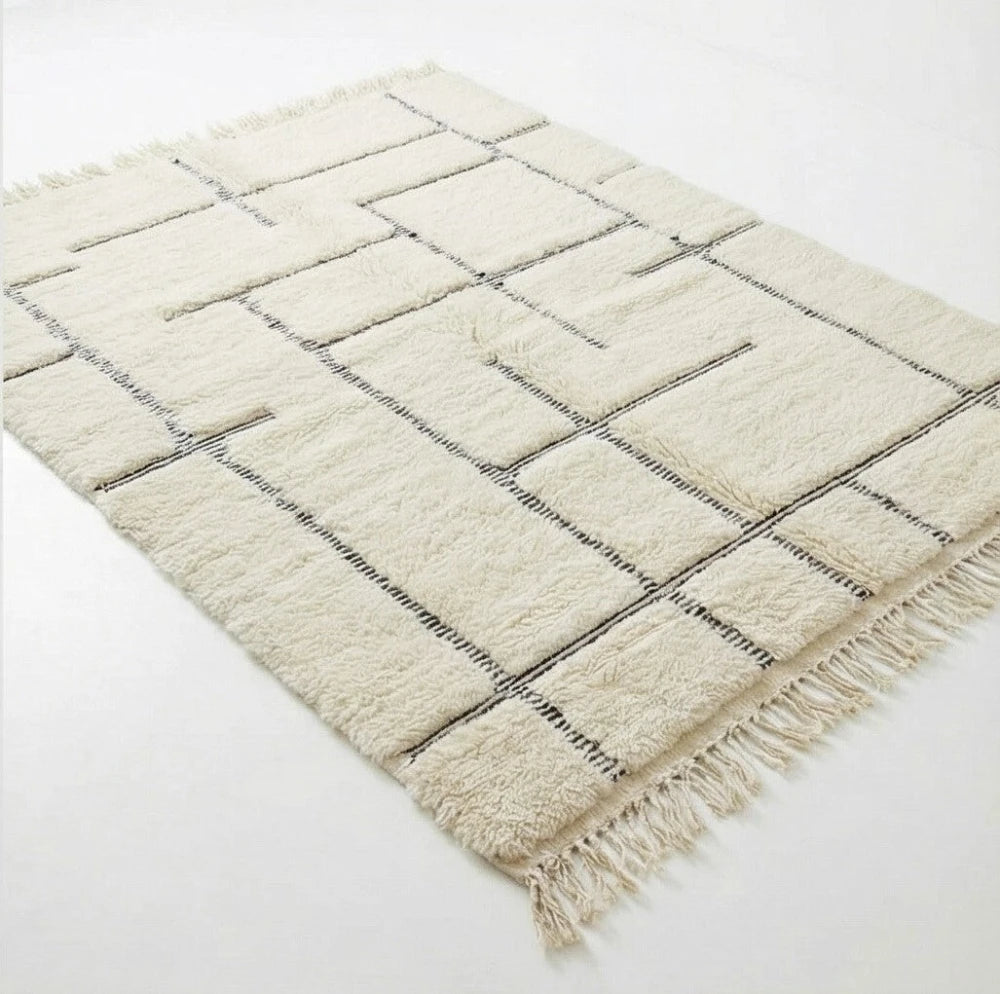 Tapis marocain laine motif graphique Mana