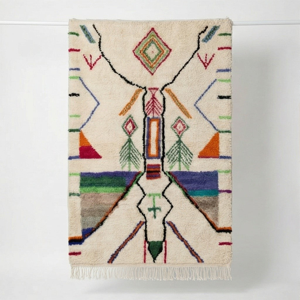 Tapis berbère marocain motifs colorés 160x240-cm