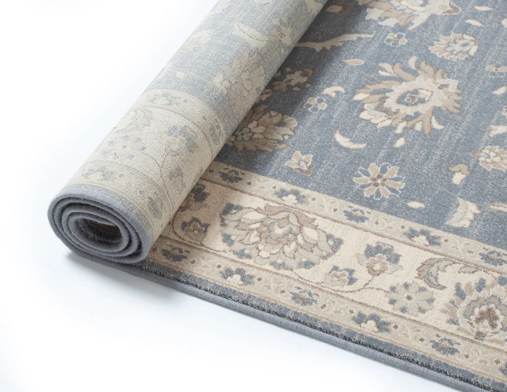 tapis oriental laine bleu