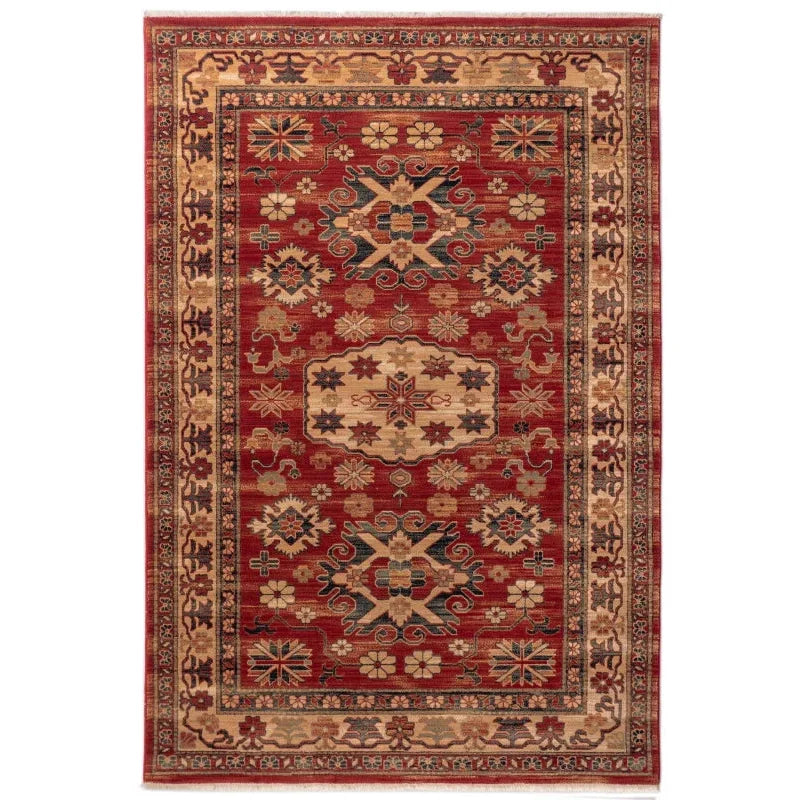 Tapis Tribal Rouge Noué à La Main 60x90 Cm - Fait Main En Inde, Semi-antique