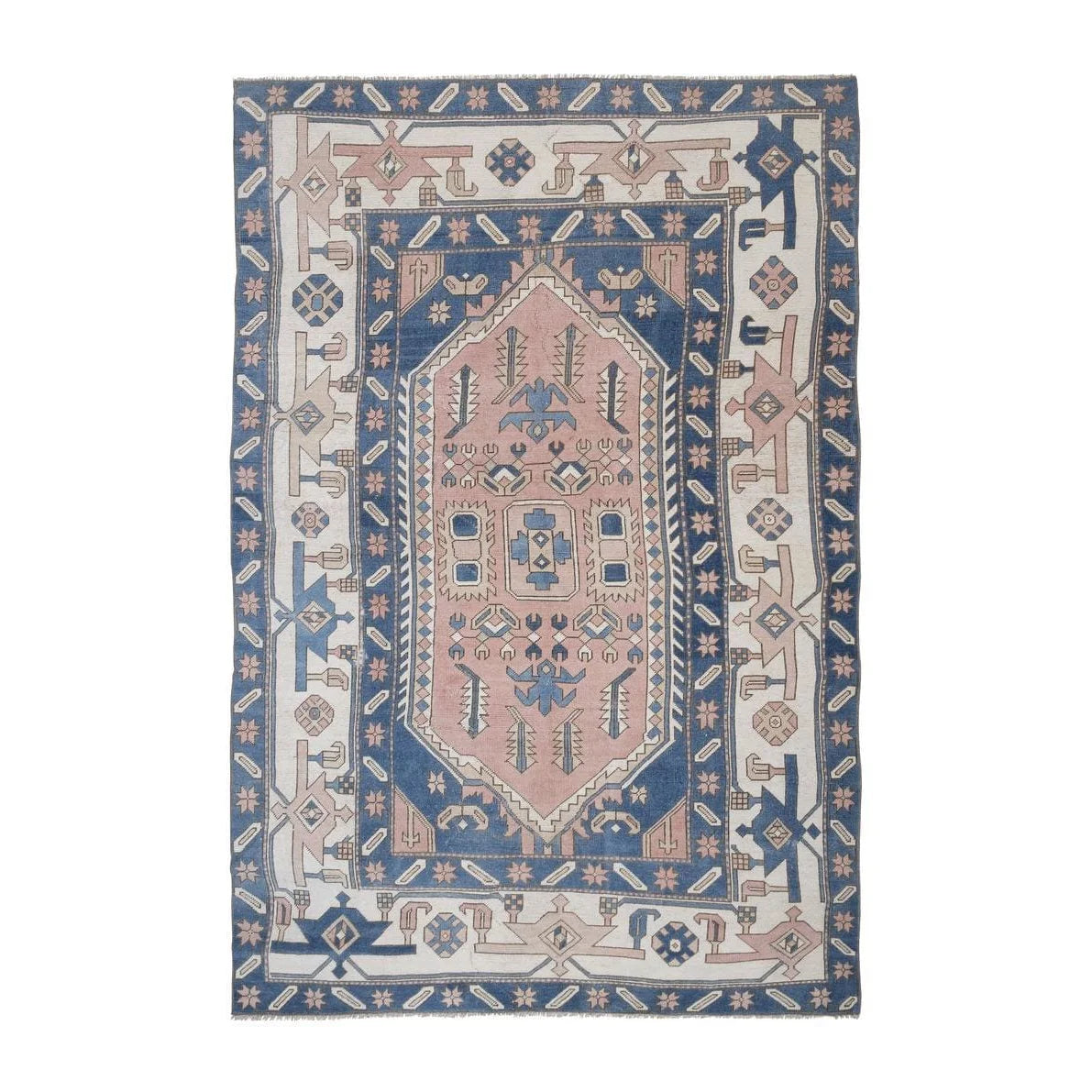 tapis persan bleu et rose