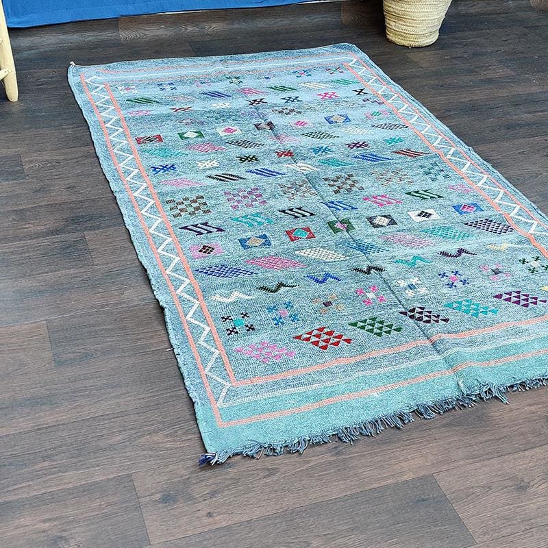 tapis boheme bleu