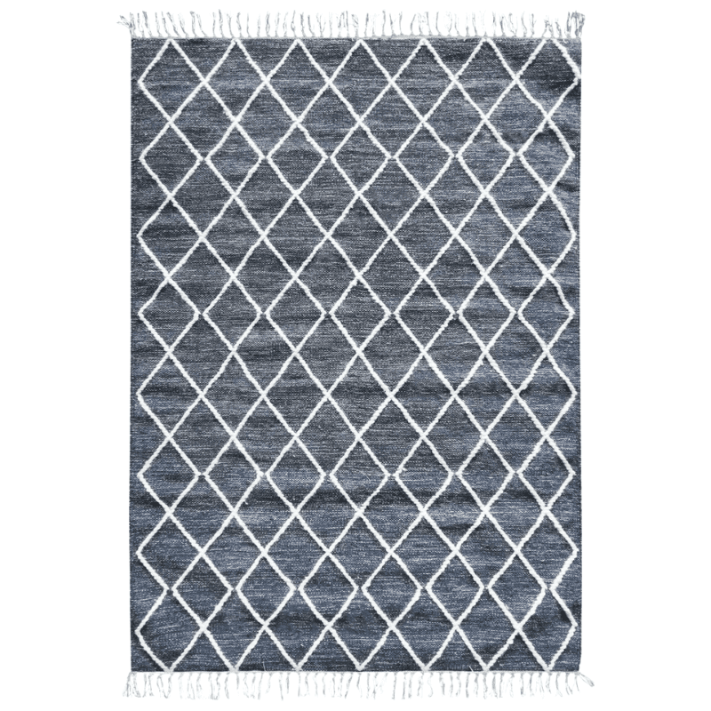 Tapis style beni Ouarain fin bleu