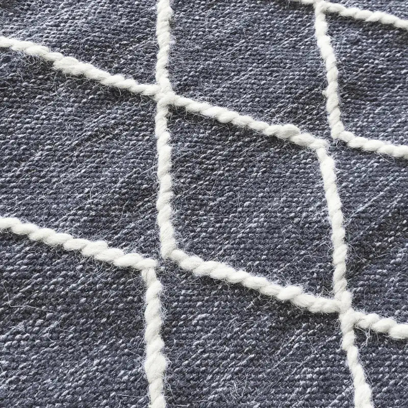Tapis beni Ouarain fin bleu boho chic