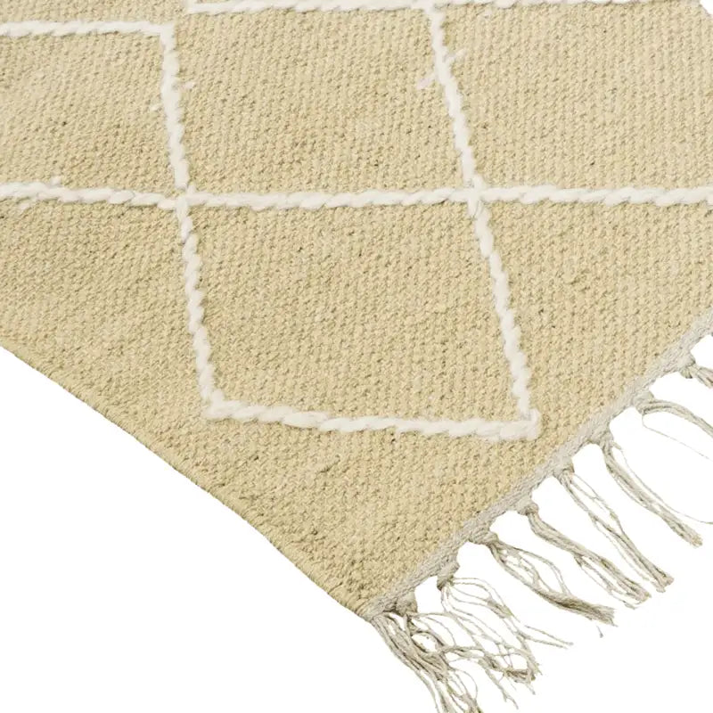Tapis beni Ouarain fin beige déco boho