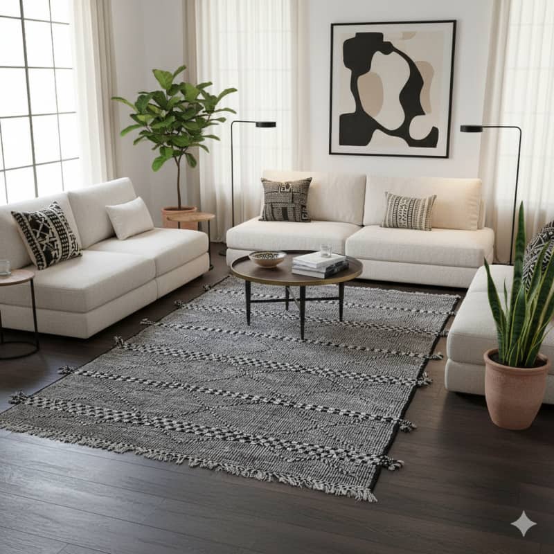 Tapis Zanafi Noir Kilim <br> 150x250 cm