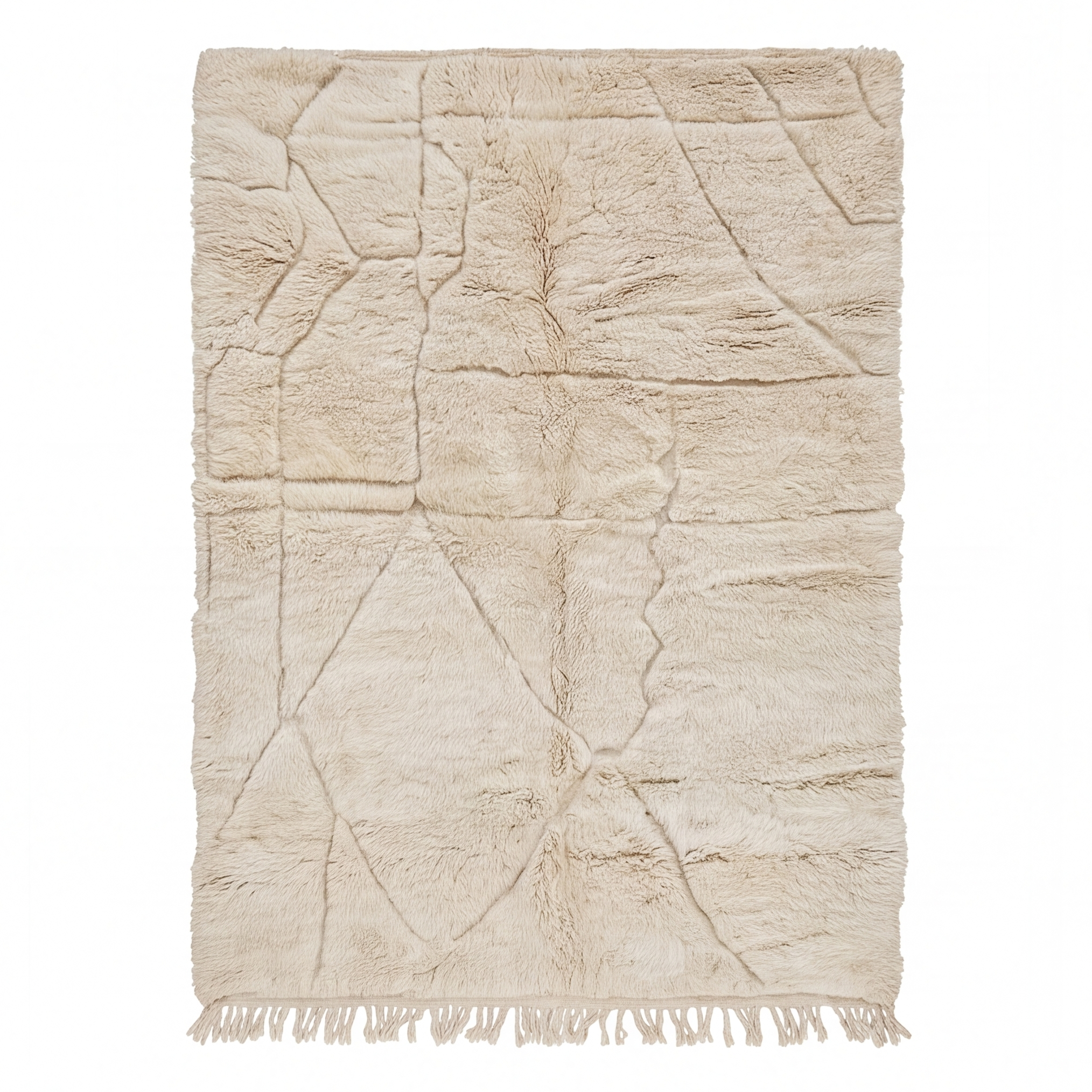 Tapis Mrirt écru ivoire motif abstrait