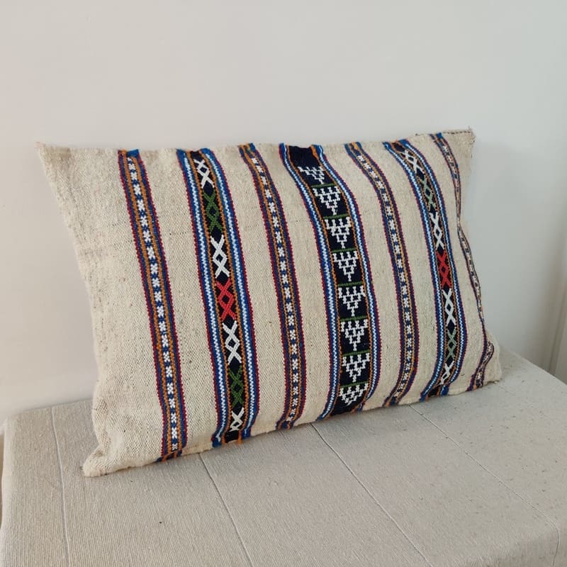 coussin kilim blanc