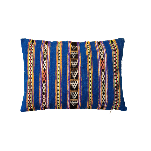 coussin marocain bleu