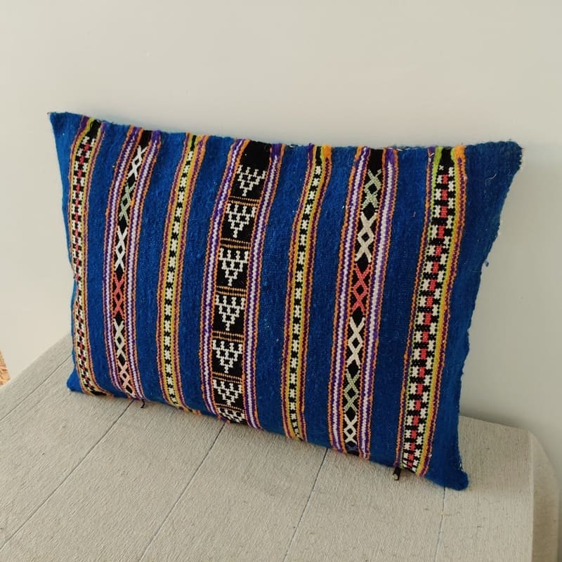 coussin berbere bleu