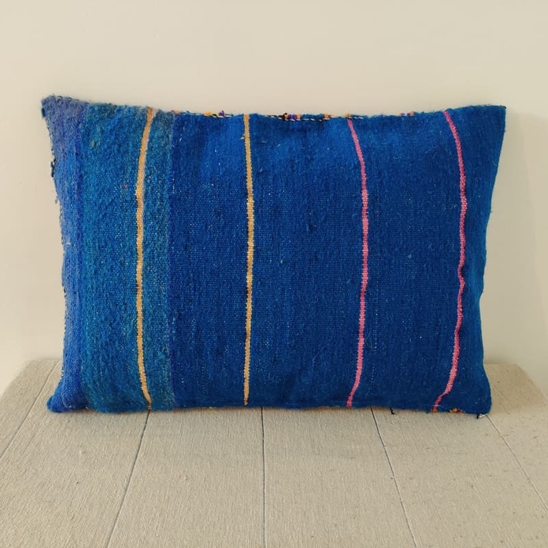 housse de coussin berbere bleu