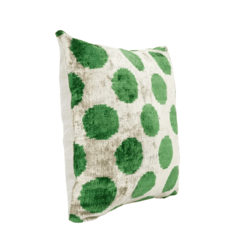 Coussin berbère Ikat vert et blanc