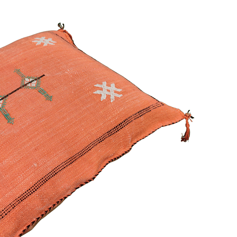 Coussin Sabra Orange Vintage artisanal