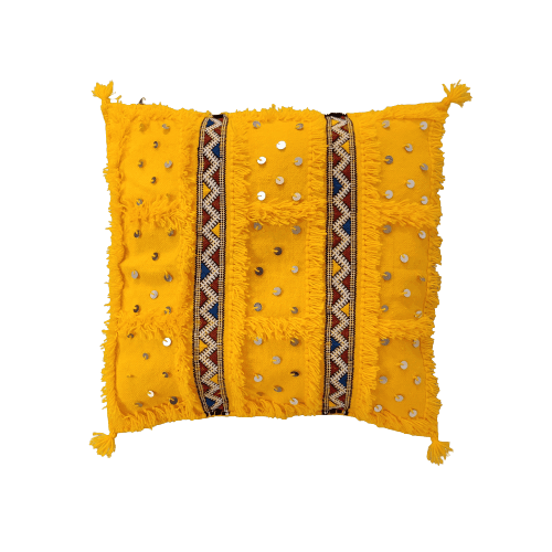 coussin berbere jaune