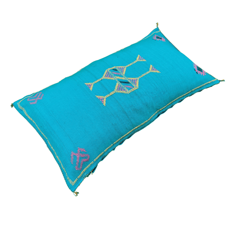 Grand Coussin Sabra Azur fait main