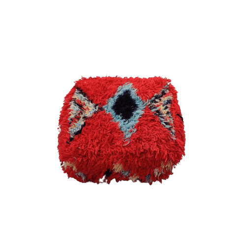 pouf marocain rouge