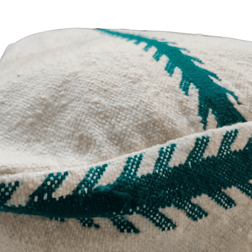 pouf marocain vert et blanc