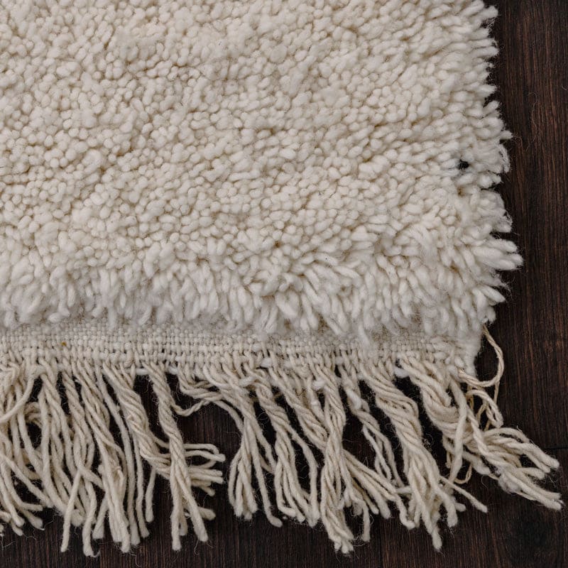 tapis laine blanche tissage berbere