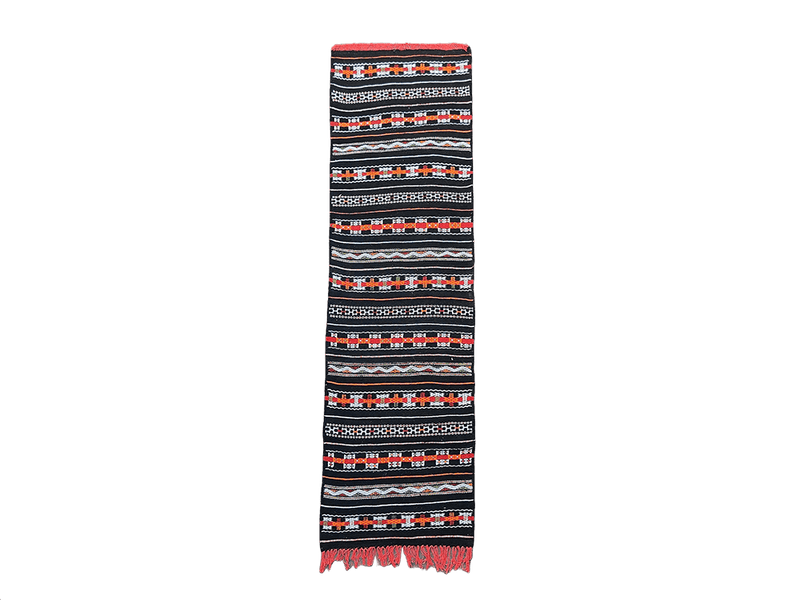 tapis noir tribal fait main