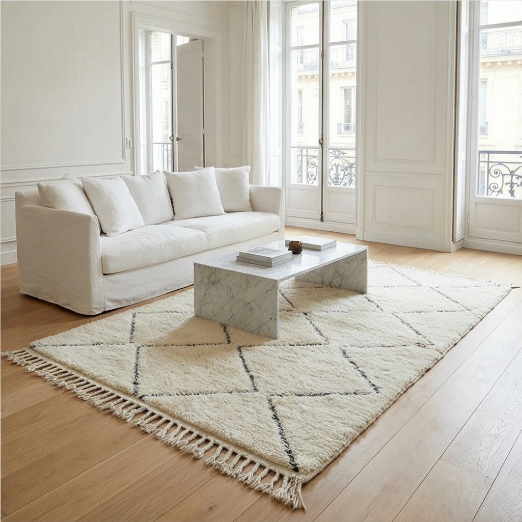 Tapis marocain en laine à losanges HAJI