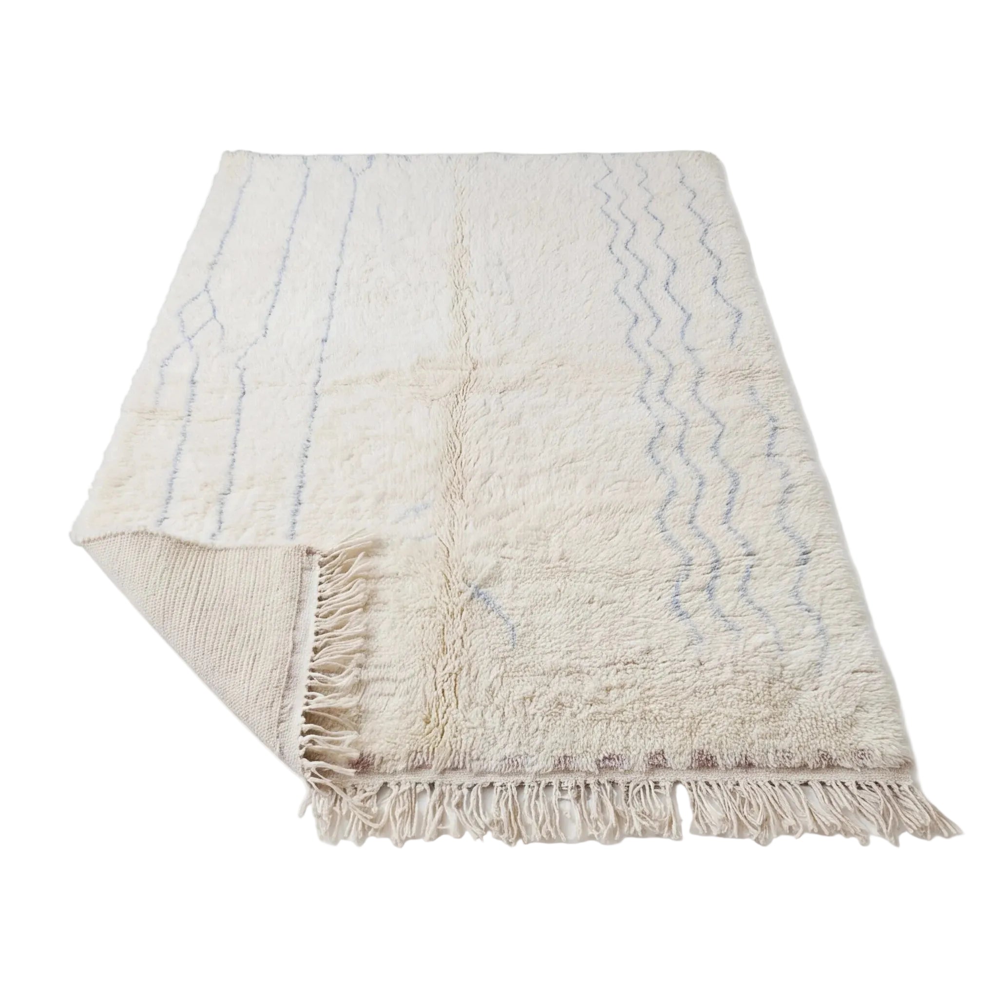 Tapis Béni Ouarain écru à grille graphique 150x240 cm