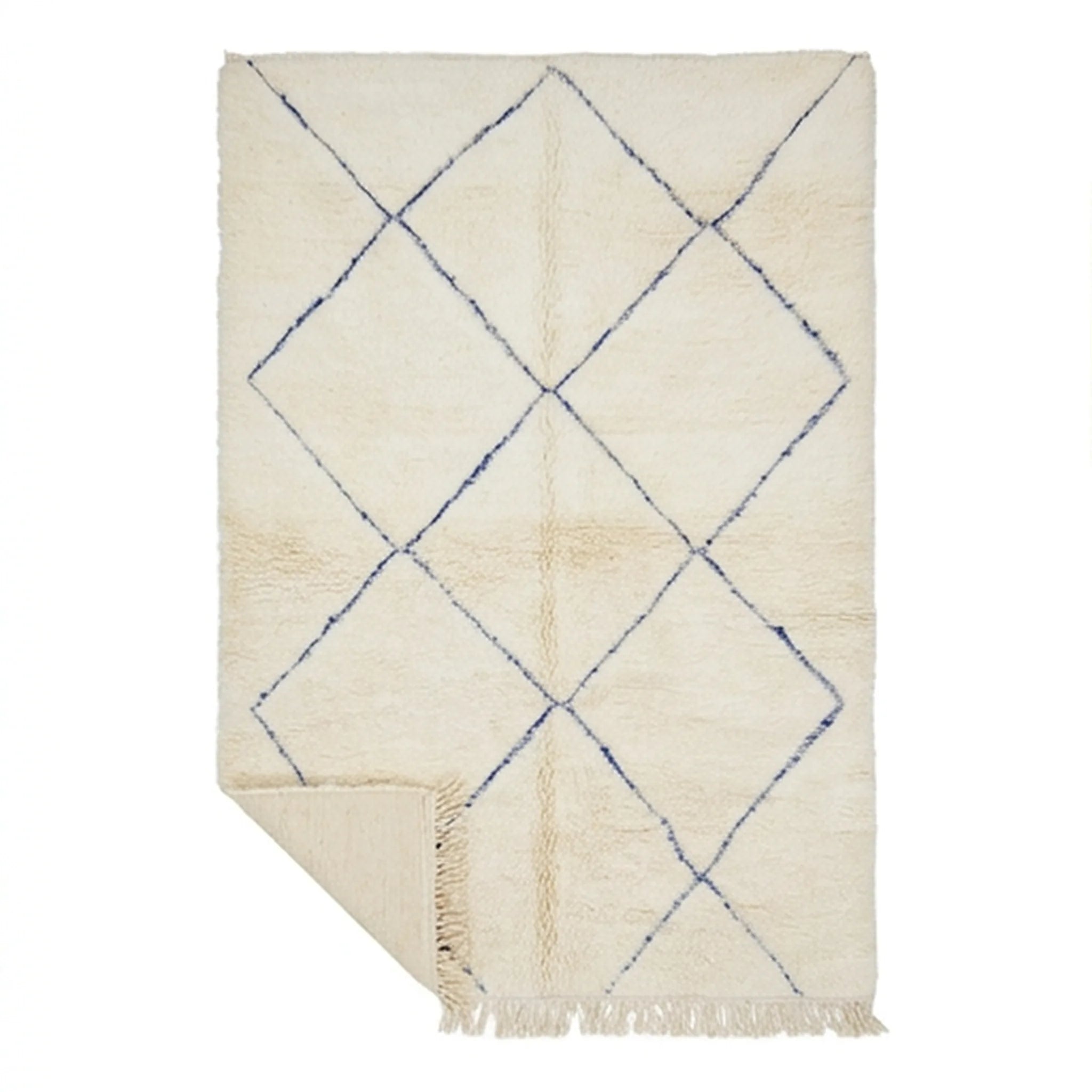 Tapis Béni Ouarain écru graphique minimaliste 200x300 cm