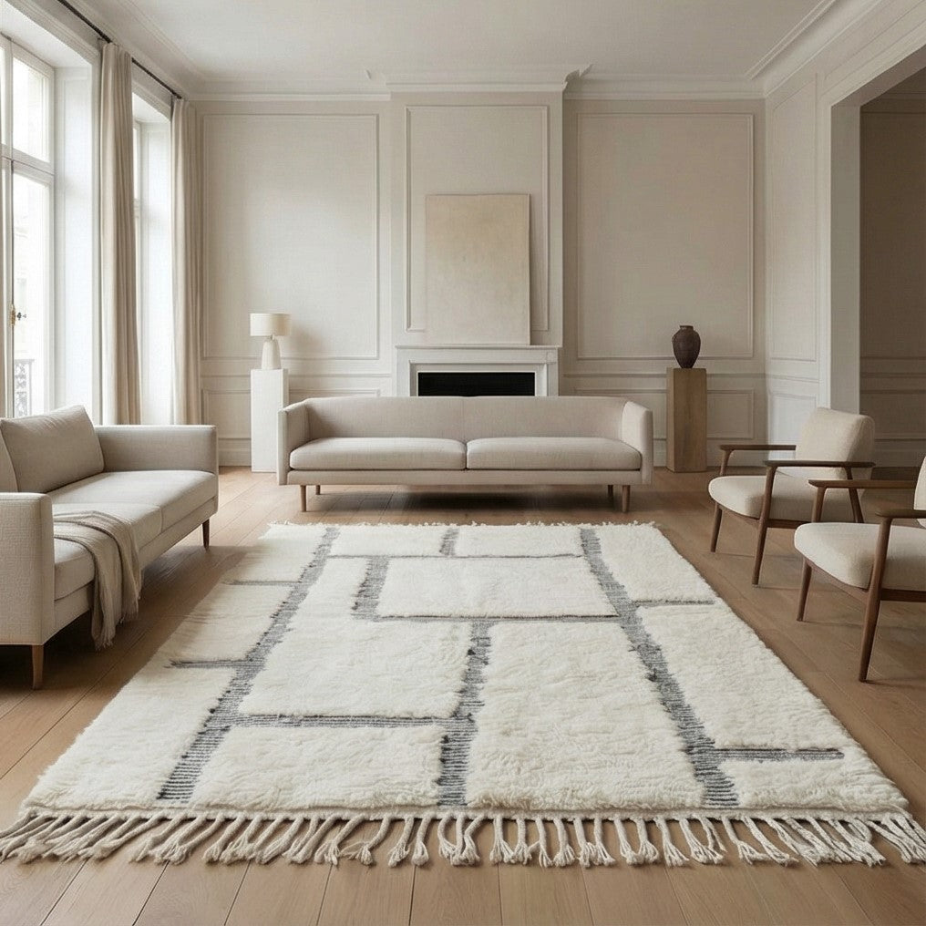 Tapis Berbère laine motif graphique