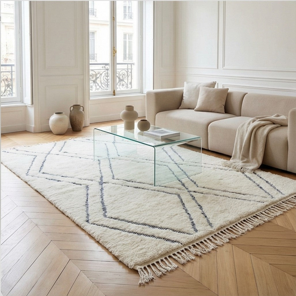 Grand tapis à losanges reliefs 200x300 cm