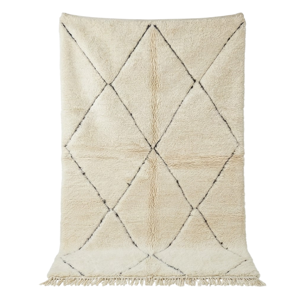 Tapis marocain à losanges noirs creux