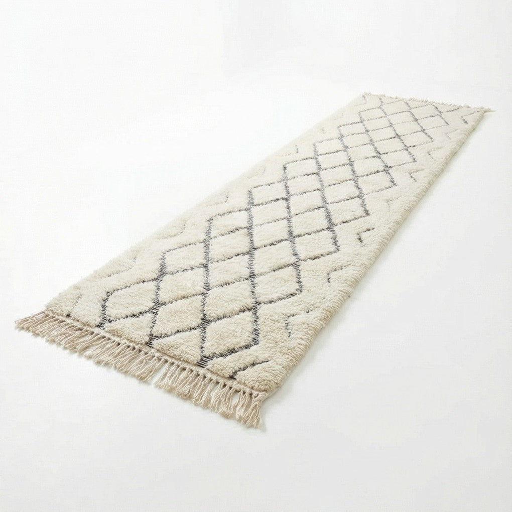 Tapis couloir berbère motifs creusés