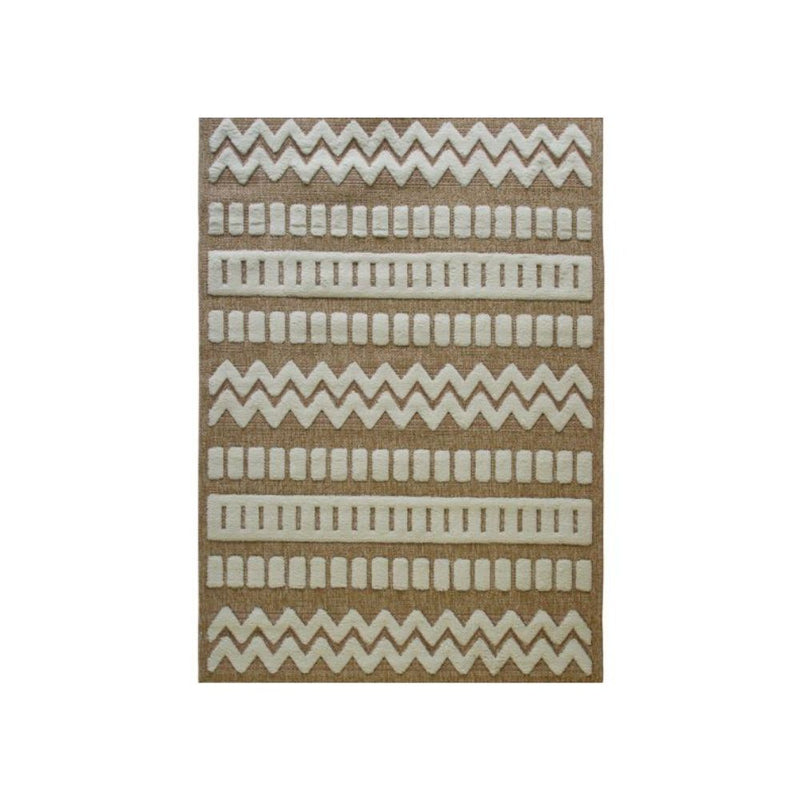 Tapis en jute beige géométrique contemporain
