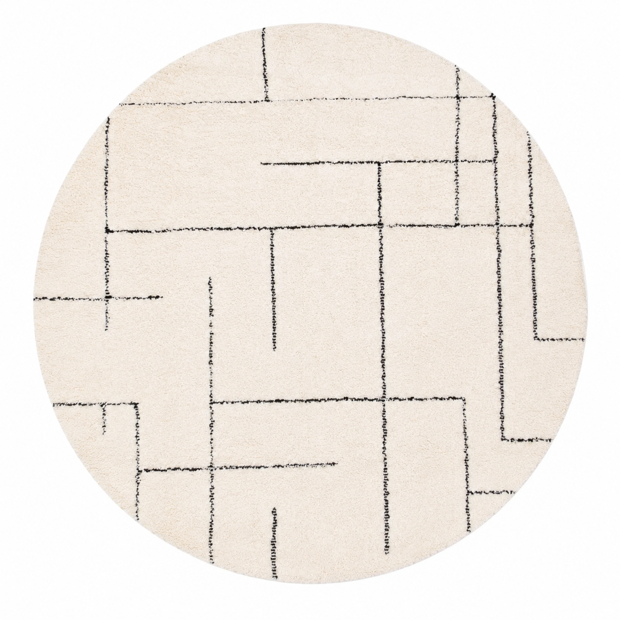 Tapis berbère rond graphique - Sur mesure