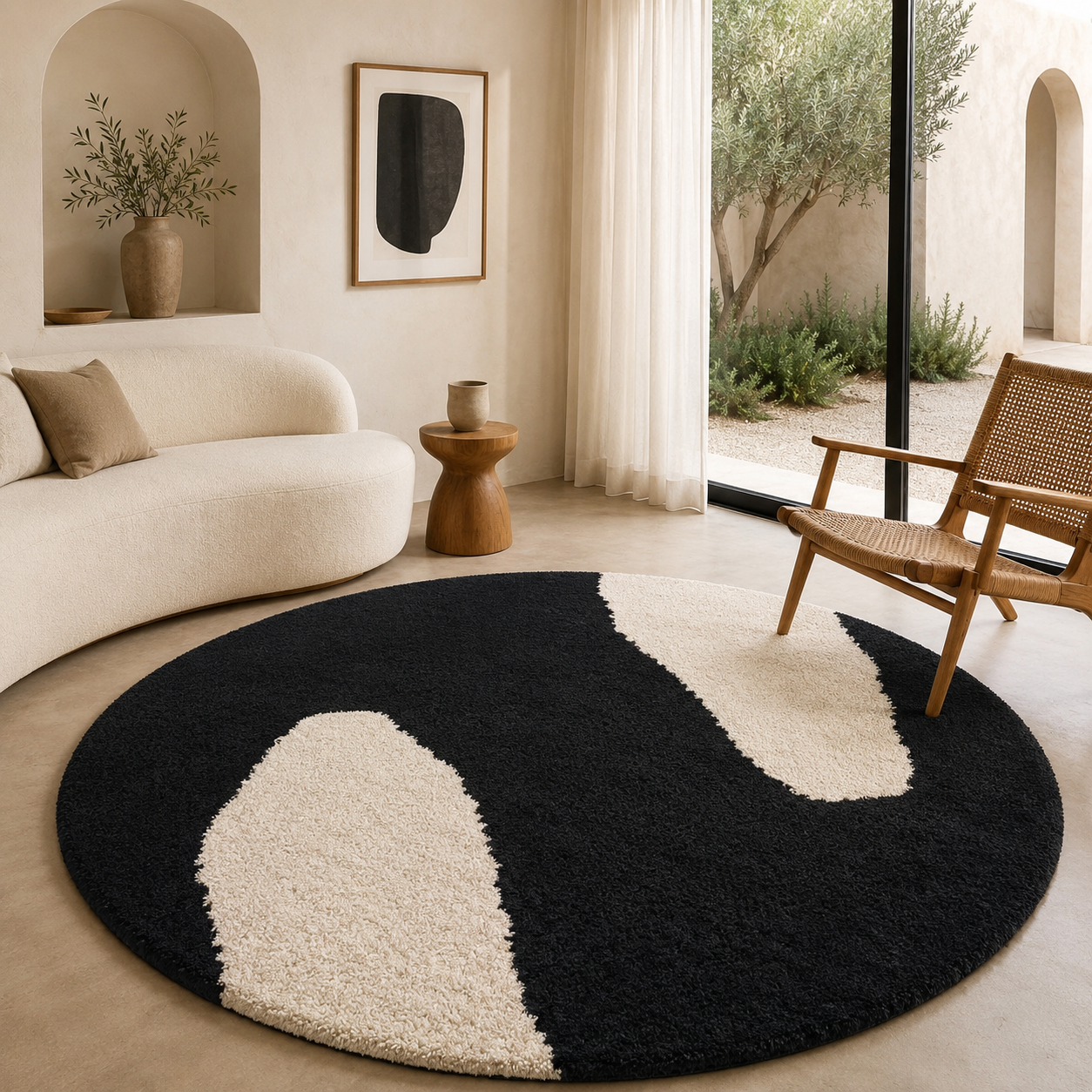 Tapis berbère rond Afta - Sur mesure