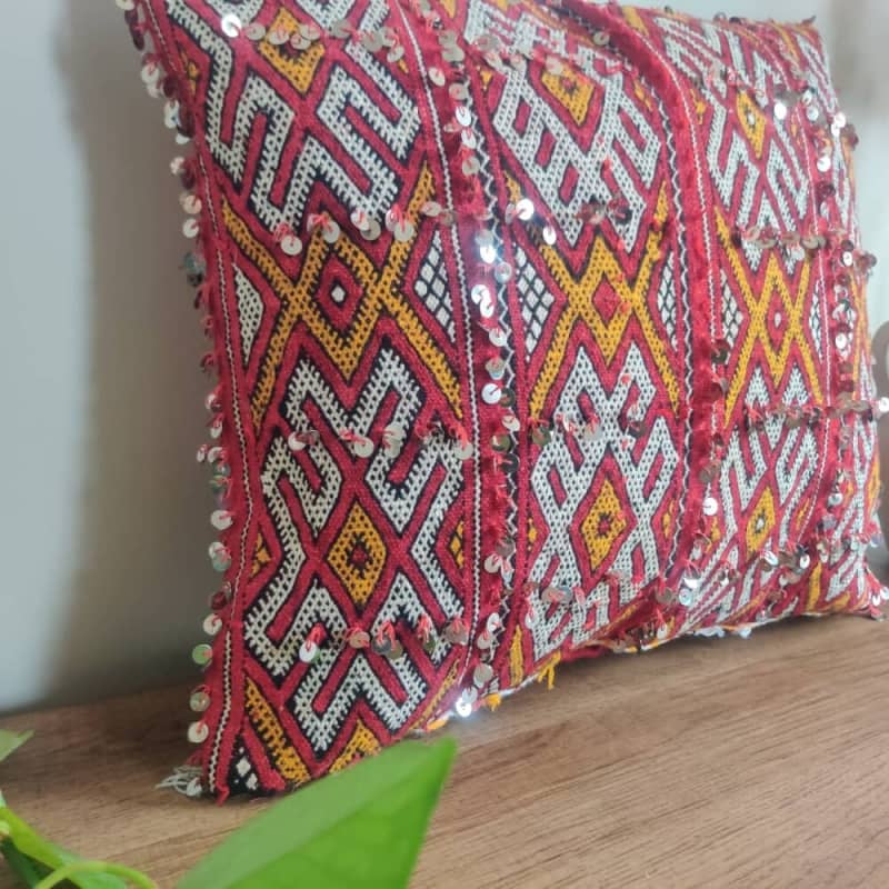Coussin Berbère Brodé à la Main | MAZIR