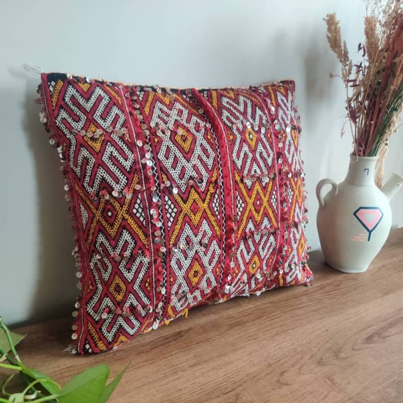 Coussin Berbère Brodé à la Main | MAZIR