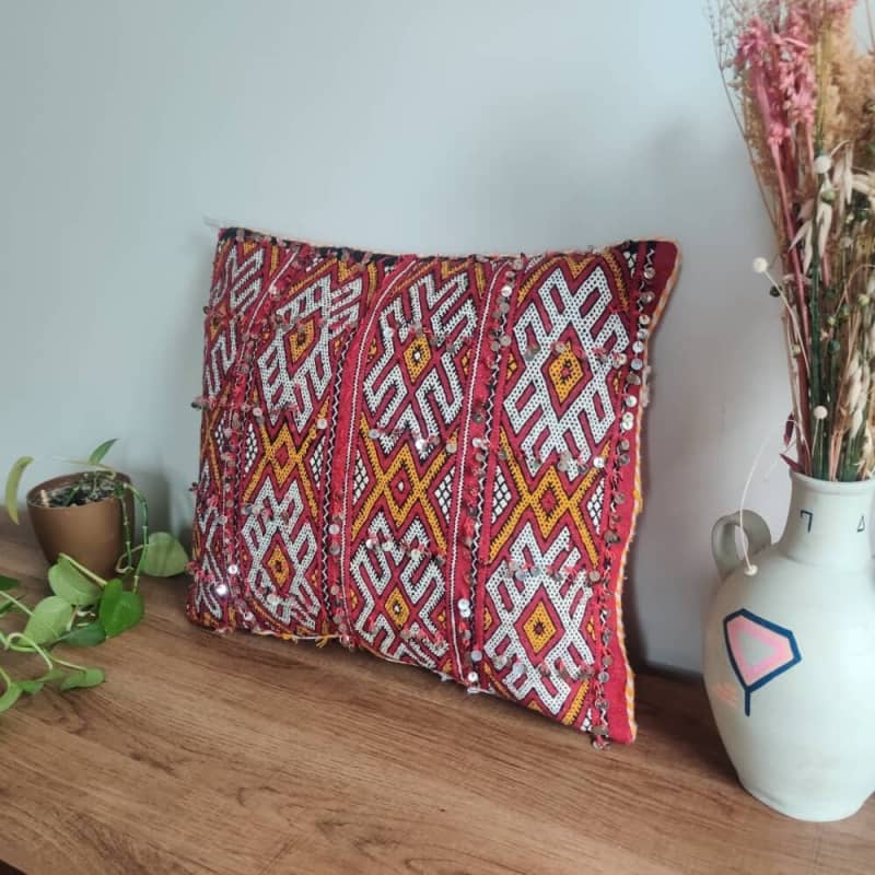 Coussin Berbère Brodé à la Main | MAZIR