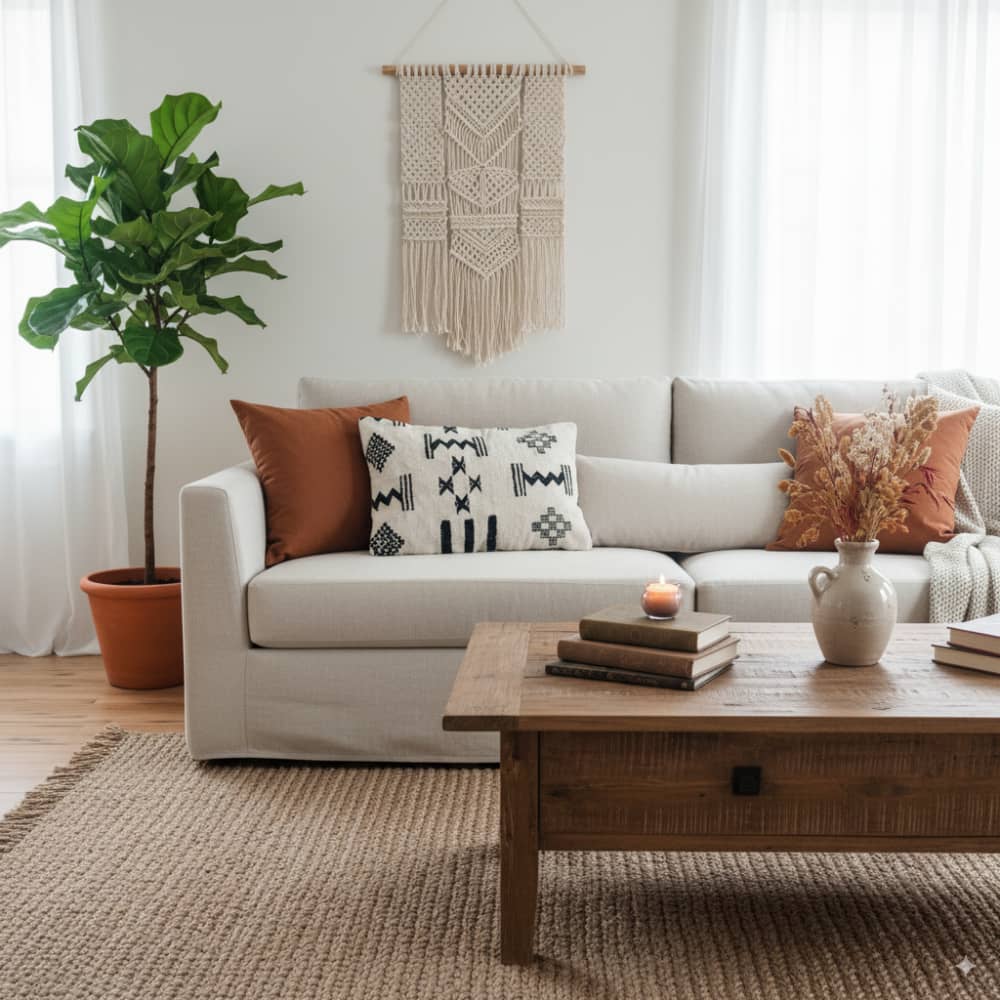 Coussin kilim Géo Noir & Blanc | MAZIR Décoration