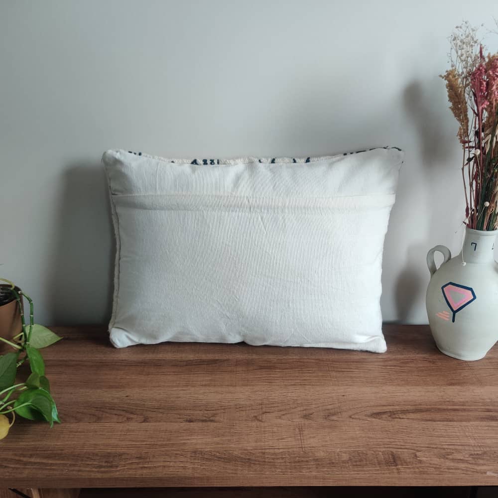 Coussin kilim Géo Noir & Blanc | MAZIR Décoration