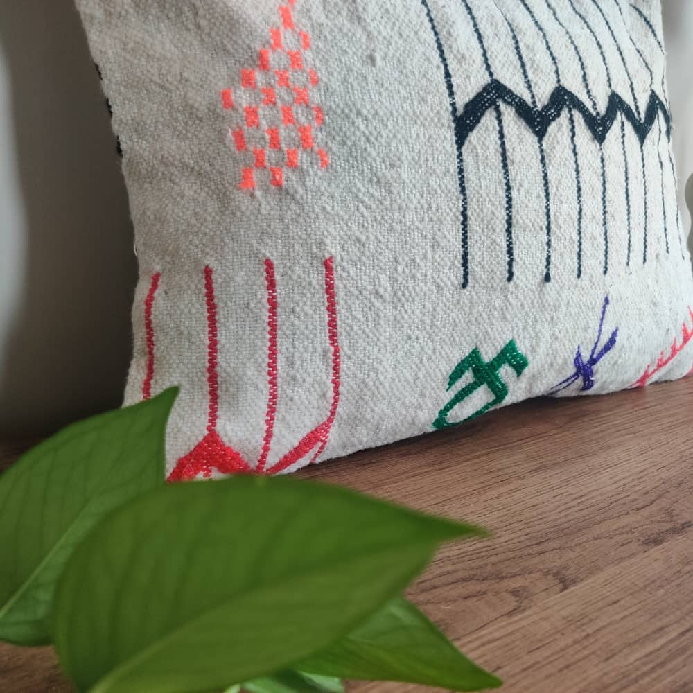 Coussin Kilim Marocain Tribal -MAZIR Décoration