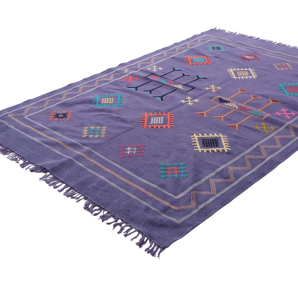 Tapis berbère violet motifs berbères