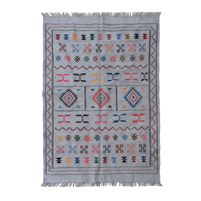 Tapis berbère gris médaillons losanges