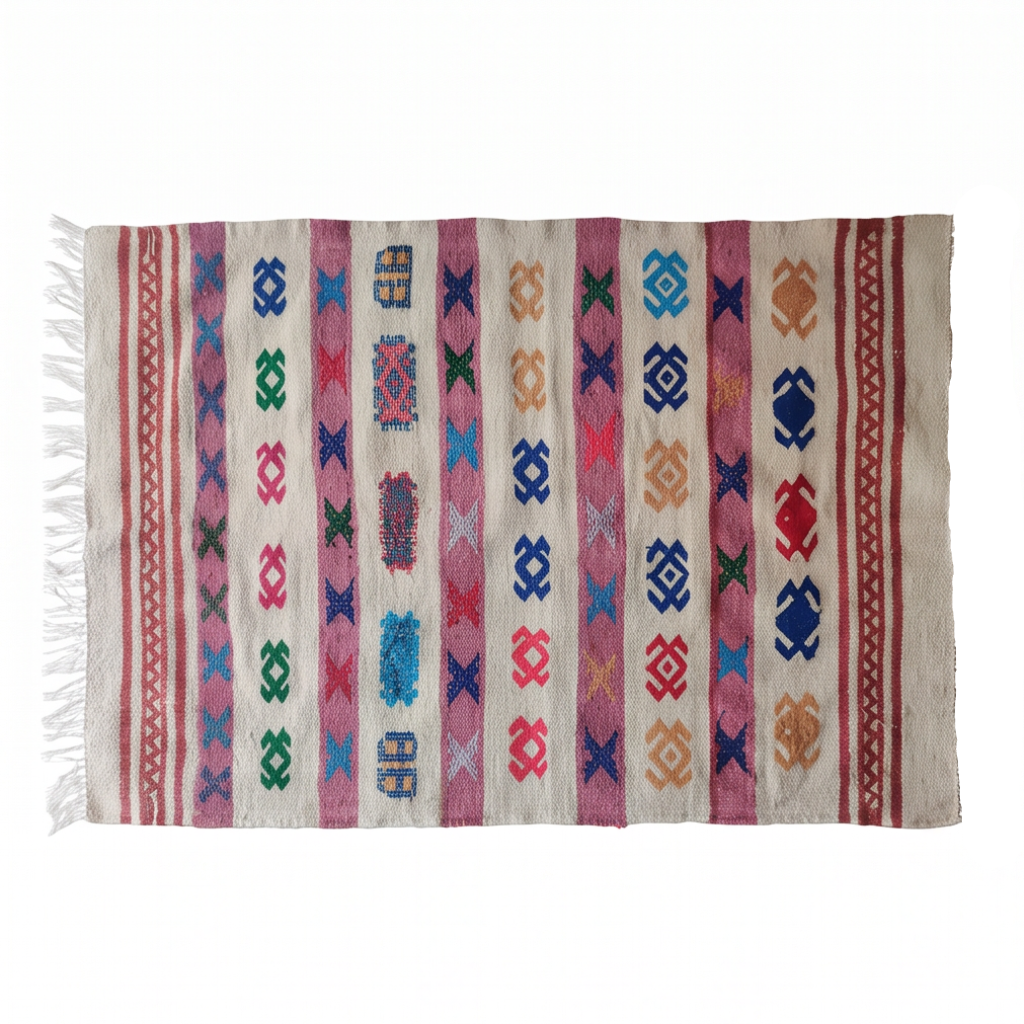 Tapis berbère multicolore kilim 90x140 cm